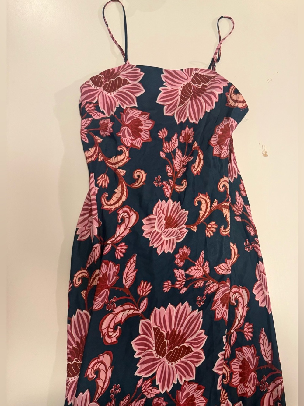 FARM Rio Teal Maxi Dress with Pink Floral Print - Picture 7 of 8